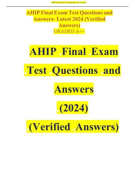 how hard is the ahip test|2024 ahip test answers quizlet.